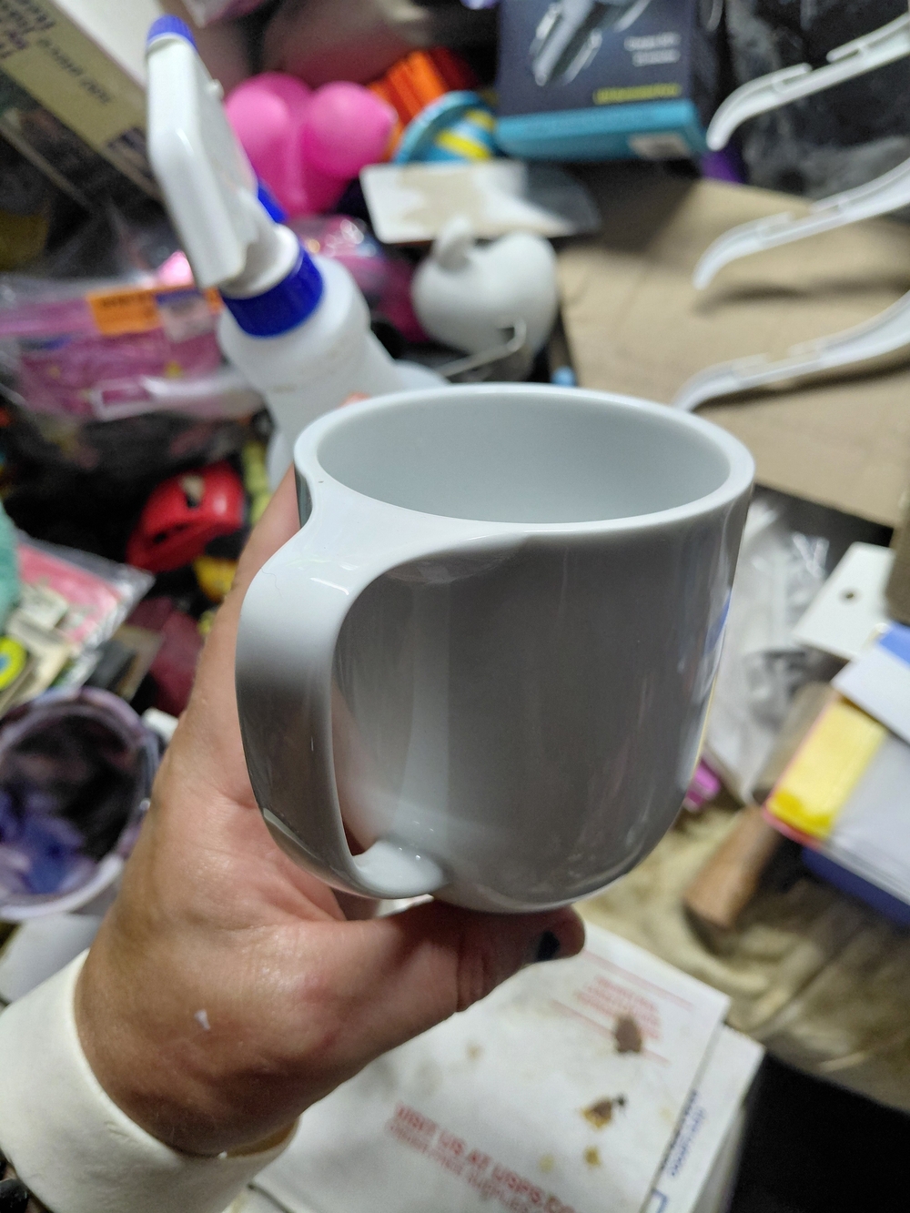 Crate&Barrel White Ceramic Mug with Integrated Handle